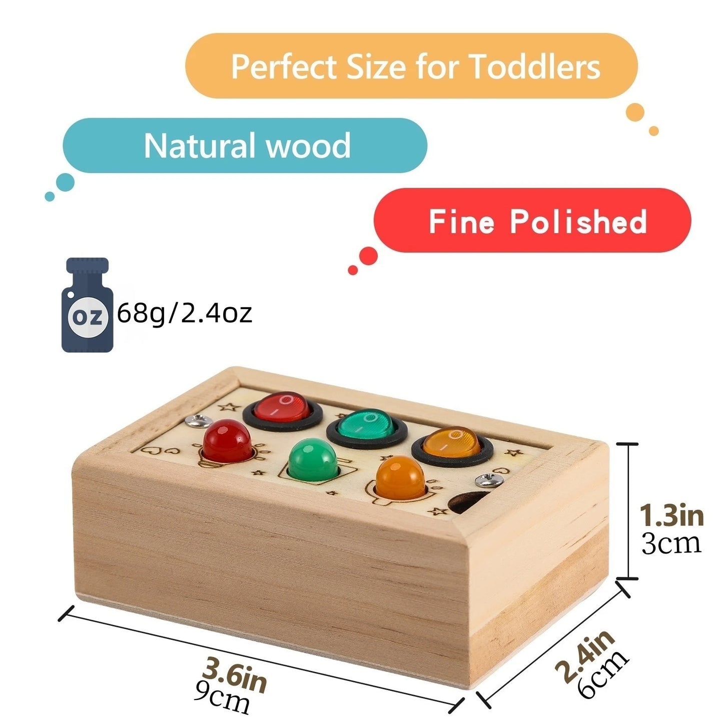 BrightPlay Wooden Busy Board With LED Light